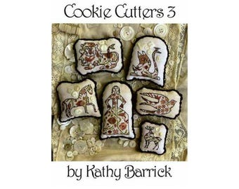 PAPER Cross Stitch Chart - Cookie Cutters 3 from Kathy Barrick - set of six patterns