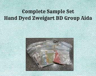 DD Group Hand Dyed Aida Sample Set - complete set of samples from Vintage NeedleArts ~ available in Regular Aida