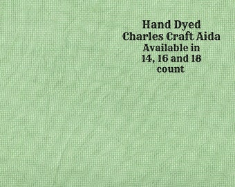 Fern Aida (CC-DDA-75) ~ Hand Dyed DMC/Charles Craft Cross Stitch Fabric from Vintage NeedleArts