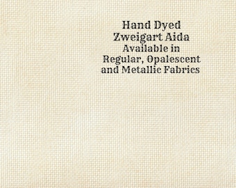 Almond Aida (Z-BDA-11) Hand Dyed Zweigart Cross Stitch Fabric from Vintage NeedleArts ~ available in regular, opalescent and metallic Aida