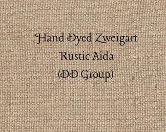 Rodeo Rustic Aida (OR-DDA-81) ~ Hand Dyed Zweigart Oatmeal Rustico Cross Stitch Fabric