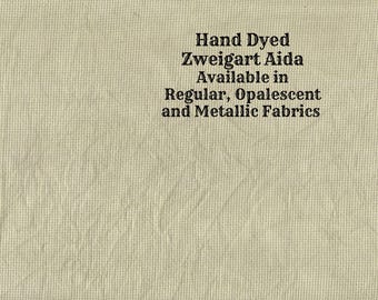 Swampy Aida (Z-DDA-103) Hand Dyed Zweigart Cross Stitch Fabric from Vintage NeedleArts ~ available in regular, opalescent and metallic Aida