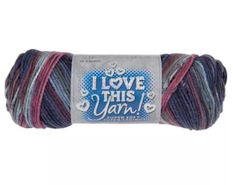I Love This Yarn Print (Plums) ~ 100% acrylic