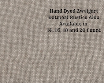Milk Chocolate Rustic Aida (OR-DDA-73) ~ Hand Dyed Zweigart Oatmeal Rustico Cross Stitch Fabric from Vintage NeedleArts