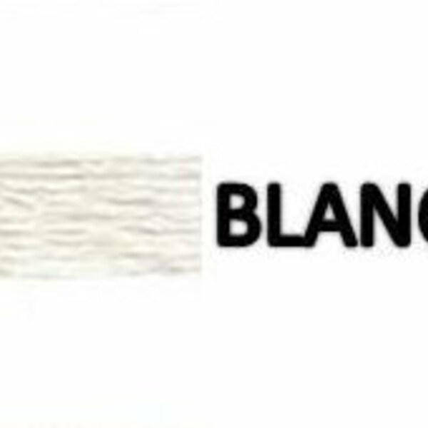 Blanc (White) DMC FLOSS - 6 strand 100% cotton embroidery floss for cross stitch needlepoint crafts 8.7 yards per skein colorfast France