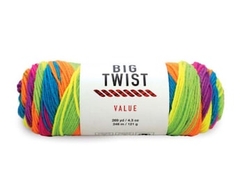 Big Twist Ombre Value Yarn (Neon Lights) ~ 100% worsted acrylic super soft machine washable super soft
