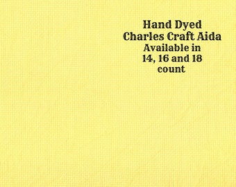 Saffron Aida (CC-DDA-54) ~ Hand Dyed DMC/Charles Craft Cross Stitch Fabric from Vintage NeedleArts