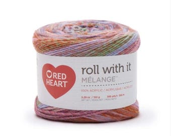 Red Heart Roll with It Melange (Hollywood) ~ super soft machine washable 100% acrylic