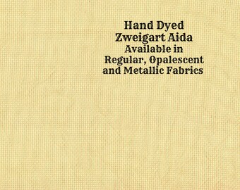 Olde Gold Aida (Z-DDA-13) Hand Dyed Zweigart Cross Stitch Fabric from Vintage NeedleArts ~ available in regular, opalescent & metallic Aida