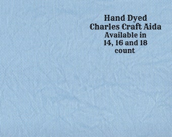 Summer Lake Aida (CC-DDA-39) ~ Hand Dyed DMC/Charles Craft Cross Stitch Fabric from Vintage NeedleArts