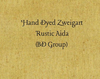 Olde Gold Rustic Aida (OR-BDA-13) ~ Hand Dyed Zweigart Oatmeal Rustico Cross Stitch Fabric