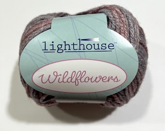Lighthouse Wildflowers Yarn (Phlox) ~ acrylic/wool blend #3 lightweight variegated multicolored soft
