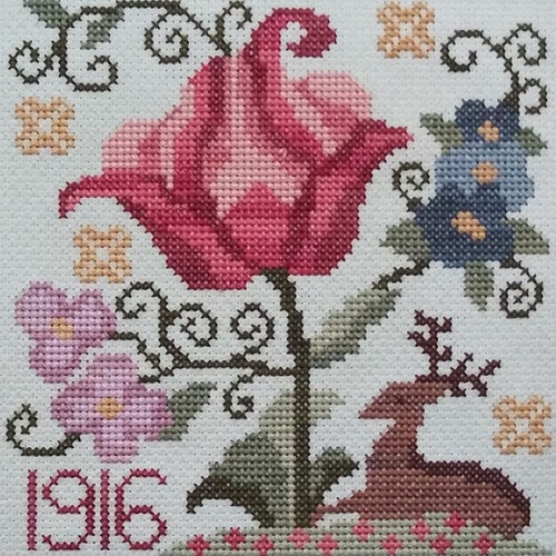 PDF Two by Two Cross Stitch Design Pattern Chart Vintage
