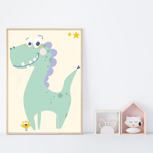 Poster Kinderzimmer • Dino  • Baby Poster • Geschenk für Baby und Kind • Dekoration Kinderzimmer •Illustration als Wanddeko •