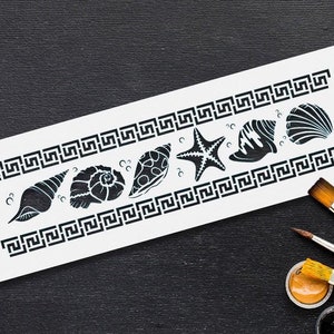 Muschel Schablone - DIY Mylar Schablone für Wände - Linien Schablone für Farbe - Küsten Dekor - Strand Dekor