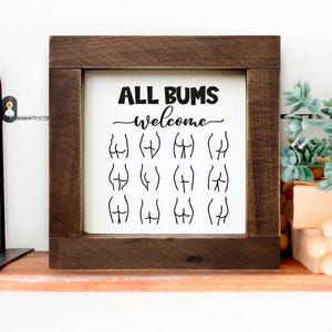 Grappig houten bord badkamer: alle zwervers zijn welkom Snarky kunst Airbnb gastentoilet decor housewarmingcadeau