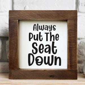 Restroom Sign Put The Seat Down Airbnb Sign Handmade Housewarming Gift For Couple Bathroom Rules Farmhouse  Shelf Decor Funny Bathroom Art