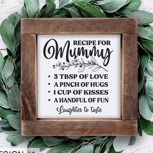 Regalo para mamá, receta para mamá, letrero de madera personalizado, regalo personalizado para mamá, decoración de granja, regalo para el día de la madre, regalo de inauguración de la casa