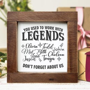 退職祝いにパーソナライズされた、伝説の同僚と働いていた木製サインチーム同僚退職ギフト同僚上司へのさよならギフト