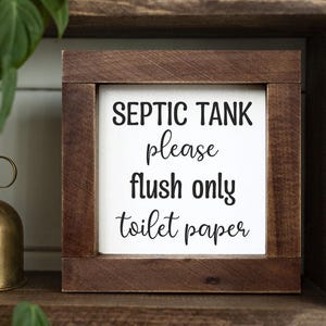 Airbnb Sign Flush Only Toilet Paper Septic Tank bathroom sign guest restroom wooden sign