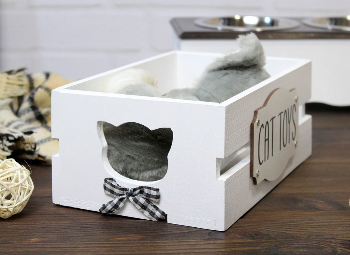 Cat Toy Box Personalized size XS Cat Toy Storage Cat Etsy