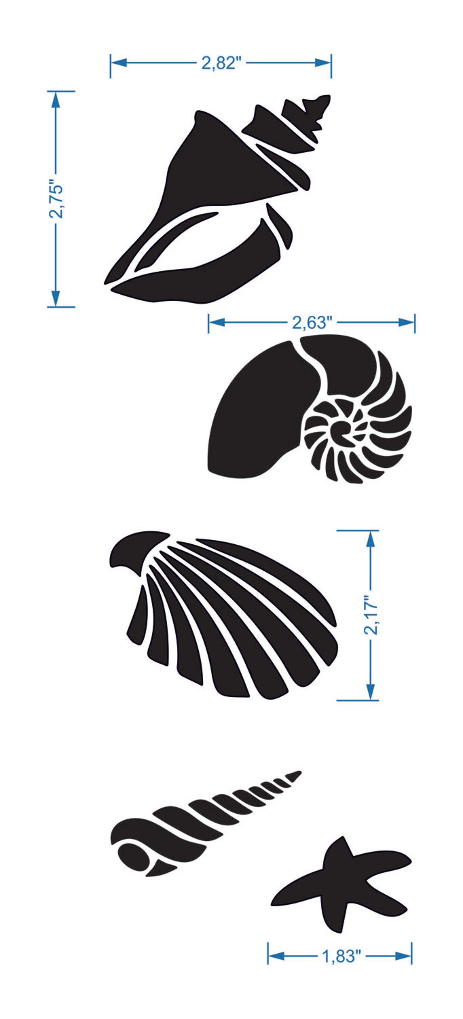 Sea shells Stencil Reusable DIY Craft Mylar Stencil nautical Etsy