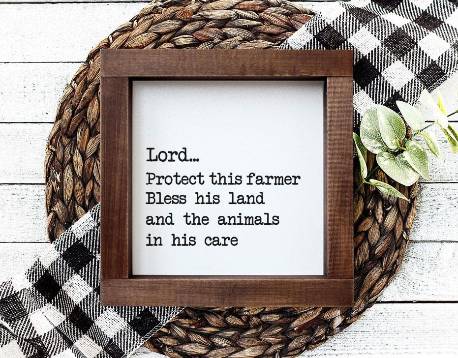 Farmer Gift God Bless This Farm House Shelf Decor Tiered Tray Farmer's ...