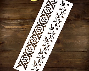 Blumen Bordüren Schablone Wiederverwendbar DIY Handwerk Mylar Schablone Wohnkultur Große Wandschablone Möbelschablone wiederholbare stencil