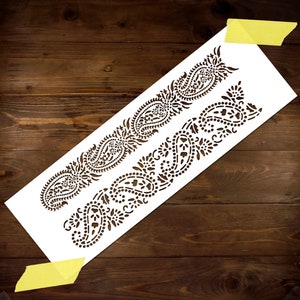 Paisley Pattern Border Stencil Reusable DIY Mylar Stencil Home Decor Wall Furniture Painting Oriental Ornament Stencil