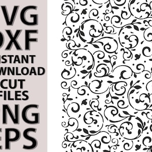 Floral pattern stencil digital template SVG DXF Eps Png files for Silhouette Cricut laser cnc vinyl stickers cut files instant download