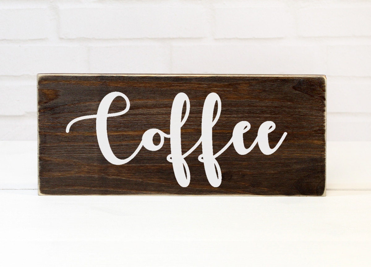 Farmhouse Coffee Bar Wall Sign 14x6 Small Wooden Coffee Etsy