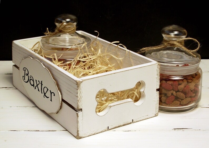 Dog Treat Box Personalized Dog Treats Jar Dog Treats Storage Etsy