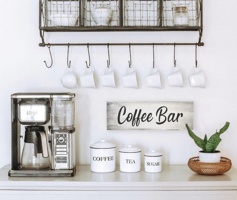 Farmhouse Coffee Bar Sign Wooden Coffee Sign Coffee Station | Etsy