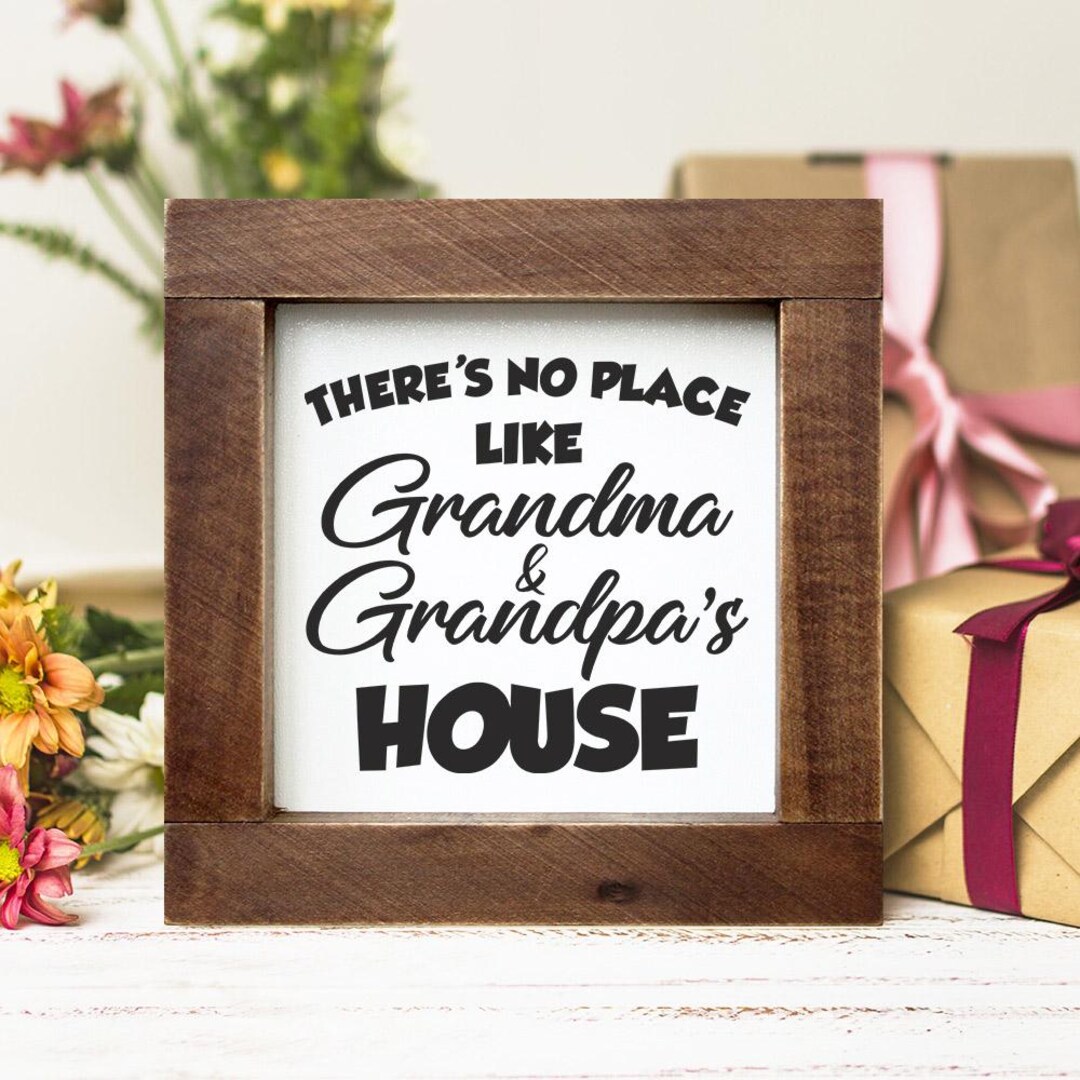 Grandma Gift There's No Place Like Grandma & Grandpa's House Wood Sign ...