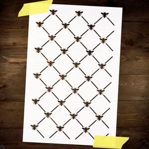 Bee Trellis Pattern Stencil Reusable DIY Craft Mylar Stencil for Paint Home Decor Furniture Large Wall Stencil