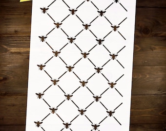 Bee Trellis Pattern Stencil Reusable DIY Craft Mylar Stencil for Paint Home Decor Furniture Large Wall Stencil