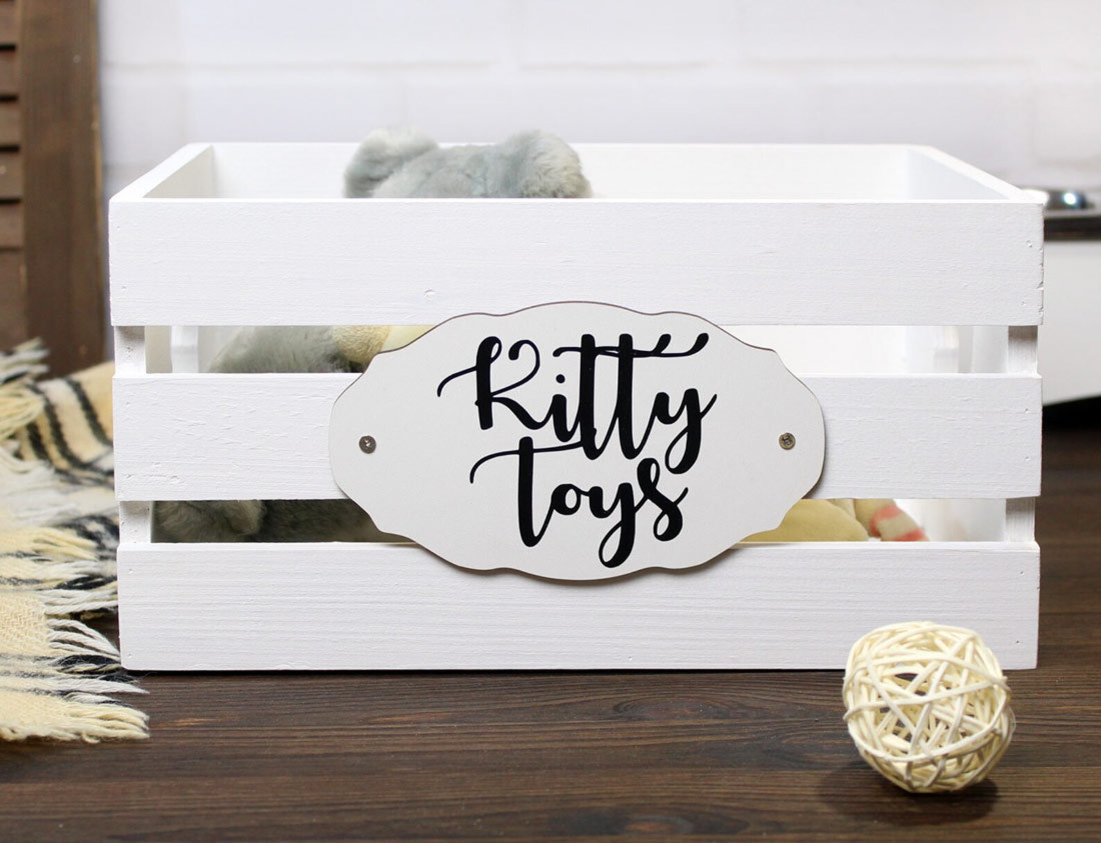 Cat Toy Box Personalized Large Cat Toys Storage Cat Etsy