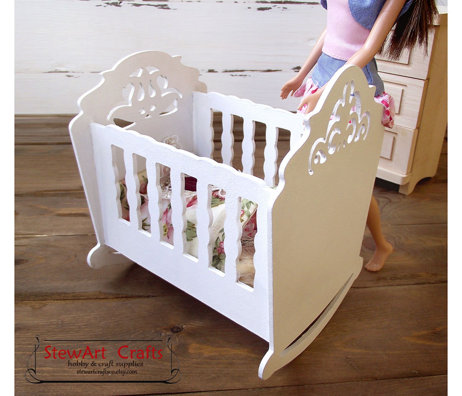 16 scale Doll Crib Barbie Baby Bed Doll Cradle Doll Baby Etsy