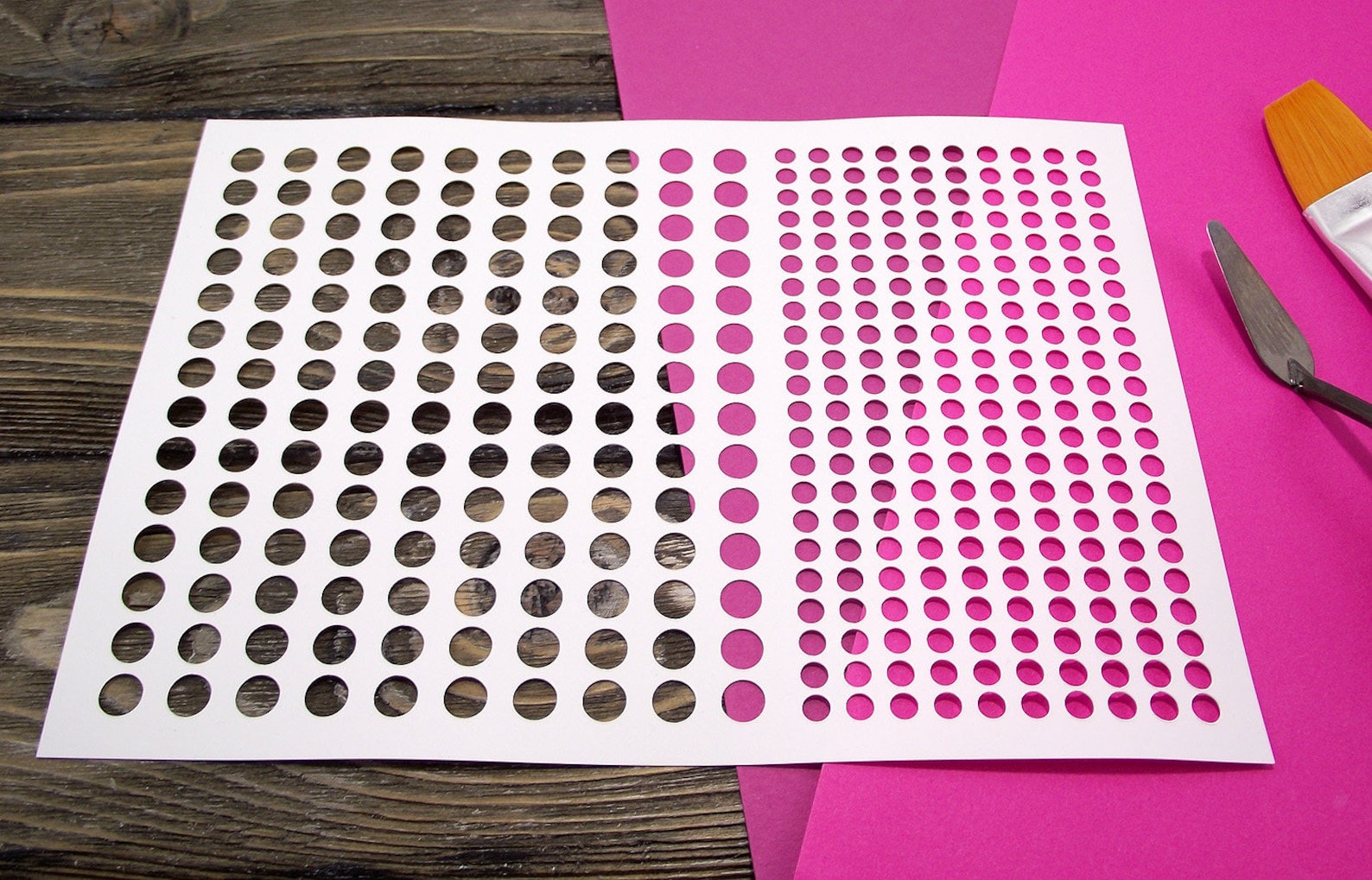 Polka Dot Pattern Stencil Reusable DIY Craft Mylar Stencil for Paint