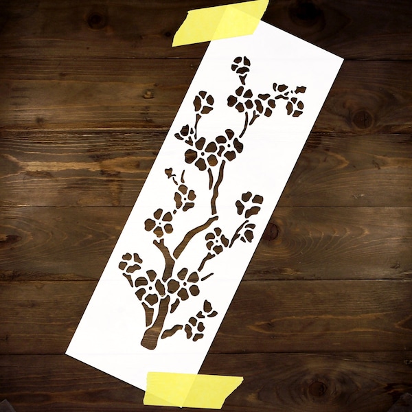 Blooming Sakura Stencil Reusable DIY Craft Mylar Stencil Japanese art  Home Decor large wall stencil for paint Decoupage stencil