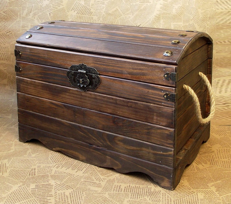 Treasure Chest Wooden Pirate Chest Storage chest New Baby