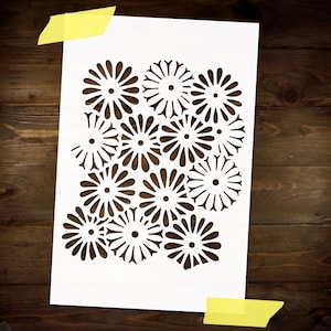 Camomile Field Stencil Reusable DIY Craft Mylar Big Size Stencil Floral Home decor Furniture Wall Big Stencil