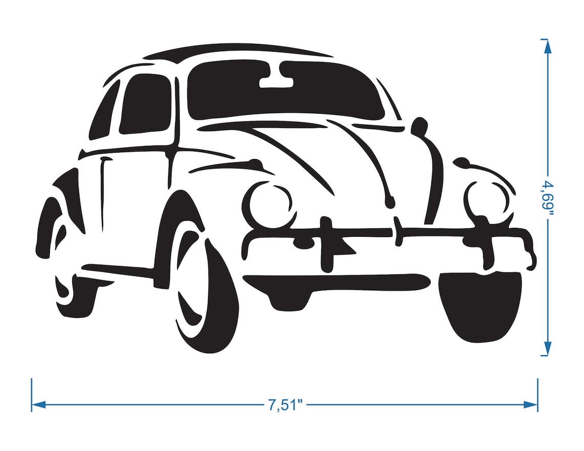 VW Beetle Stencil Reusable DIY Craft Mylar Stencil For Etsy VW Beetle Stencil Reusable DIY Craft Mylar Stencil For Etsy
