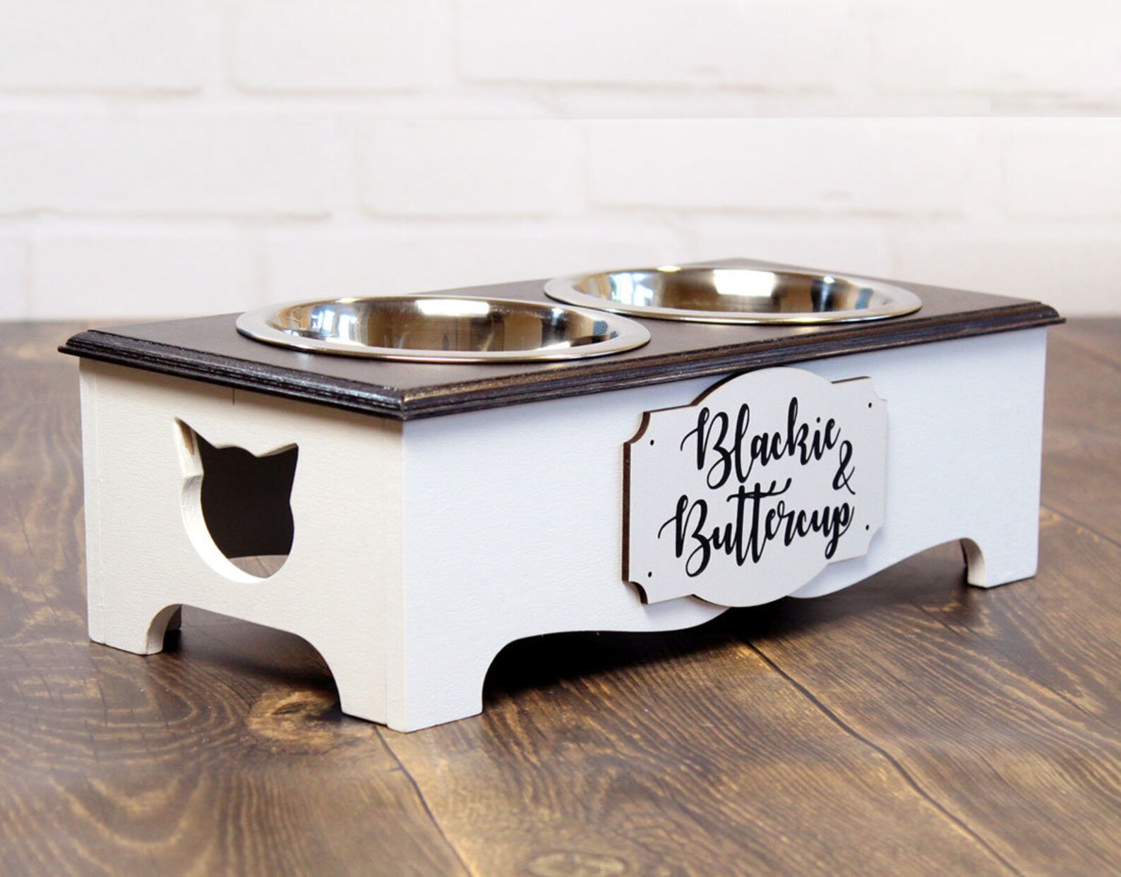 Cat Bowl Stand Personalized Raised Feeder for Cat Feeding Etsy