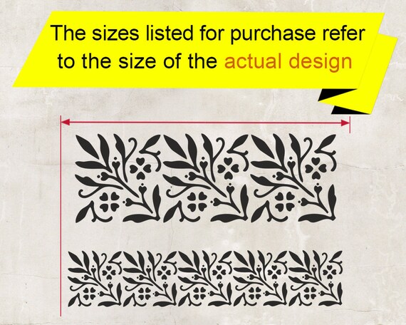 Wall Stencils Border Stencil Pattern 072 Reusable Template for DIY