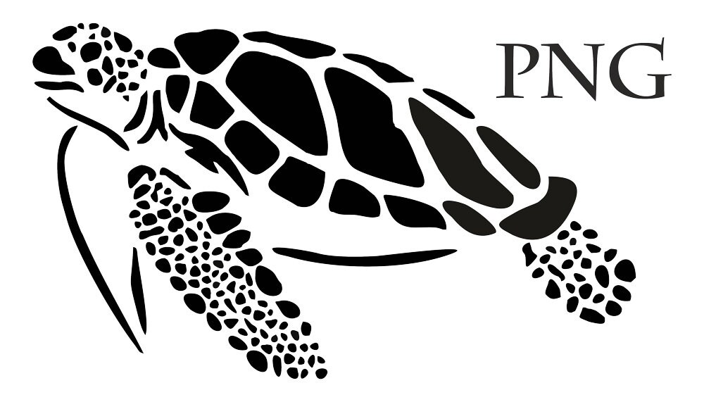 Sea Turtle Stencil Digital SVG DXF EPS Png Files for Etsy
