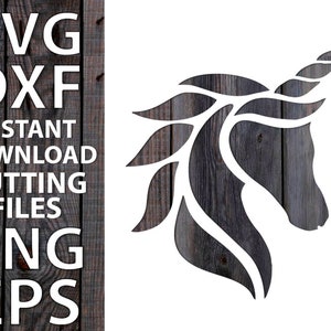 Unicorn Head stencil digital template SVG DXF EPS Png files for Silhouette Cricut laser cnc vinyl stickers cut files instant download