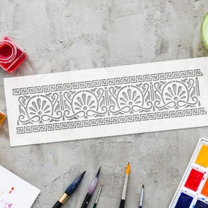 Stencil Art Deco - Stencil per pittura in Mylar per pareti - Stencil da parete grande per pittura - Fai da te - Stencil per mobili - Motivi floreali