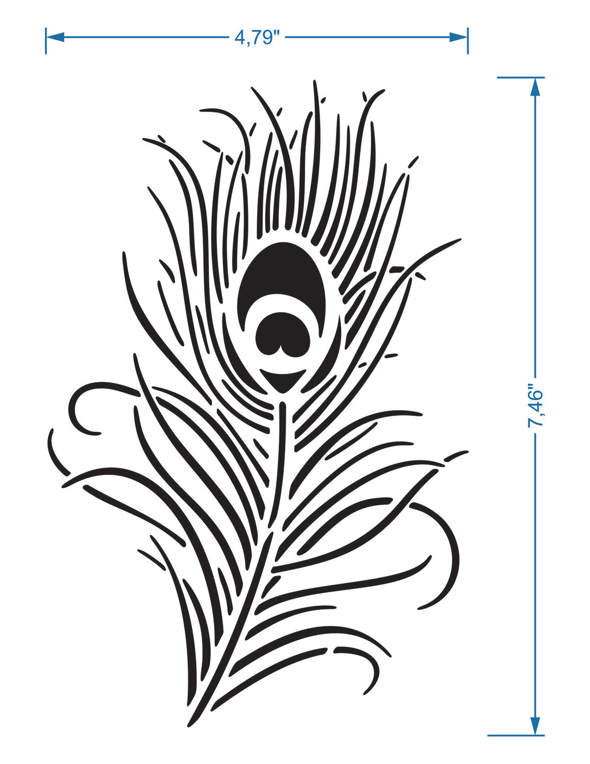 Peacock Feather Stencil Reusable DIY Craft Mylar Stencil Etsy