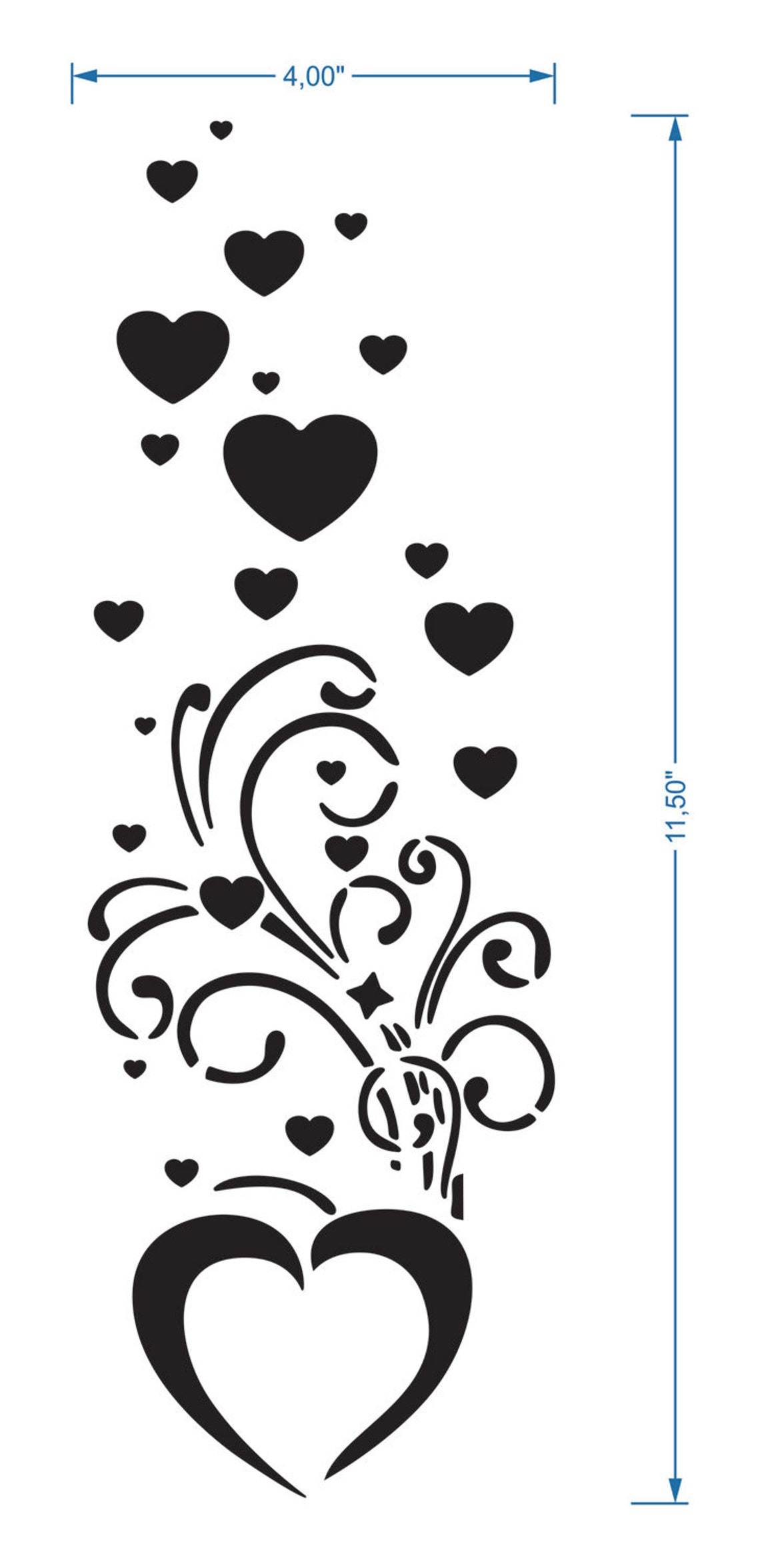 Hearts Stencil Reusable DIY Craft Mylar Stencil Wedding Cards Etsy